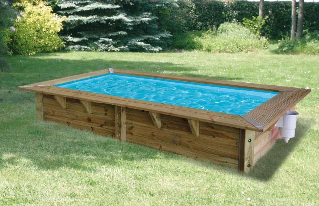 Piscine bois Sunwater 350 X 200 X 71 liner bleu