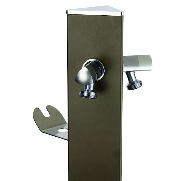 Borne aquapoint triangle 2 robinets gris
