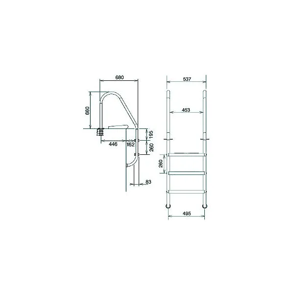 Echelle inox pour piscine - 4 marches