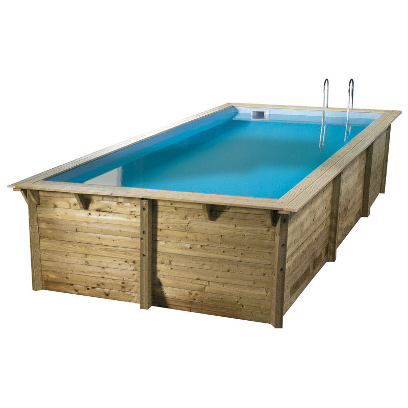Piscine bois AZURA 350 X 505 X 126 liner bleu
