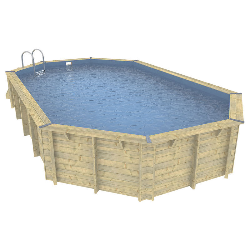 Piscine bois OCEA 470 x 860 x 130 liner gris