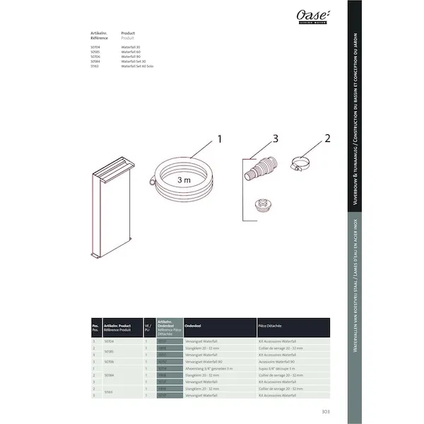 Lame d'eau inox WATERFALL - 90 cm