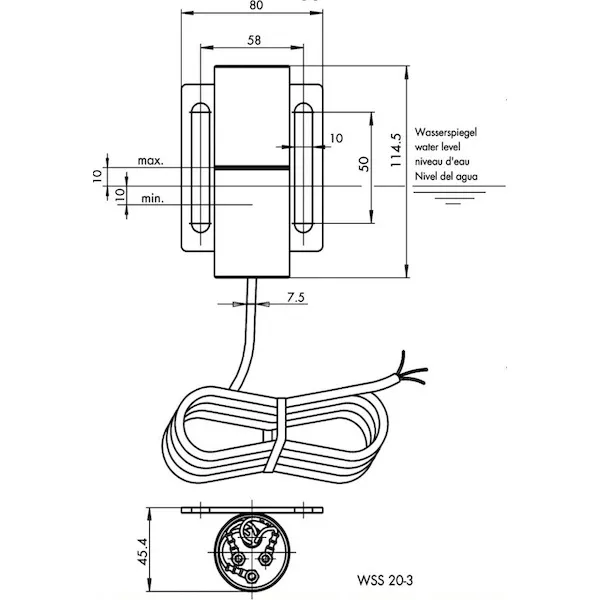 Triple sonde INOX et câble