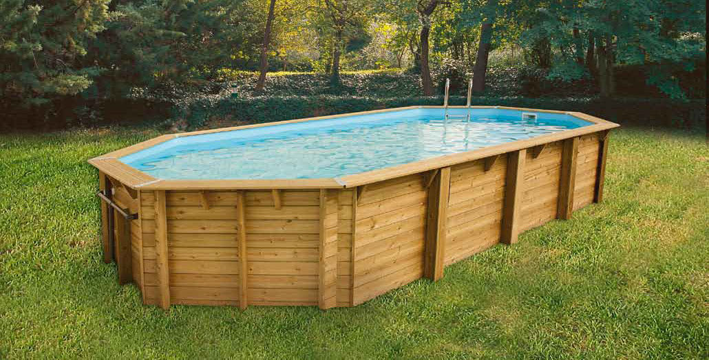 Piscine bois OCEA 470 x 860 x 130 liner bleu