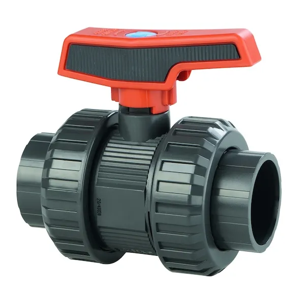 Vanne PVC industrie double union à coller 20 mm
